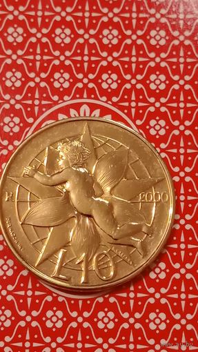 Сан Марино 10 лир 2000 жёлтое покрытие