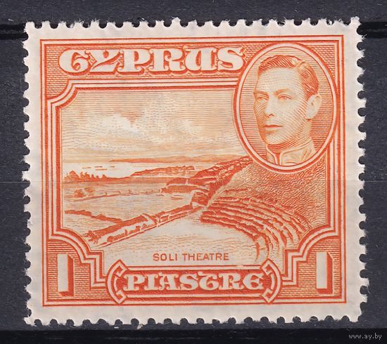 101.BrK. Великобритания. Колонии. Кипр. Георг VI. Архитектура и пейзажи. 1938 г. 1P. Mi.#140A.