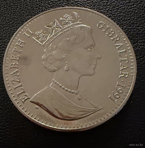 1 крона 1991 год - 10 лет свадьбе Принца Чарльза и Леди Дианы. Леди Диана