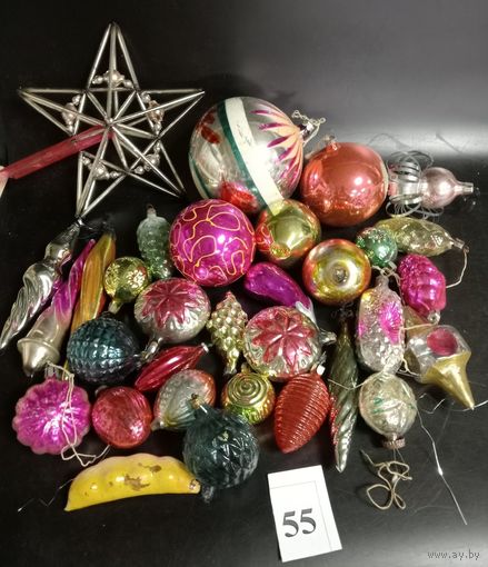 Стеклянные елочные игрушки СССР Большой лот С рубля!