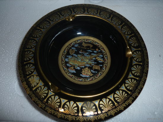 Пепельница Европа Кобальт Позолота 24k GOLD. Cyprus