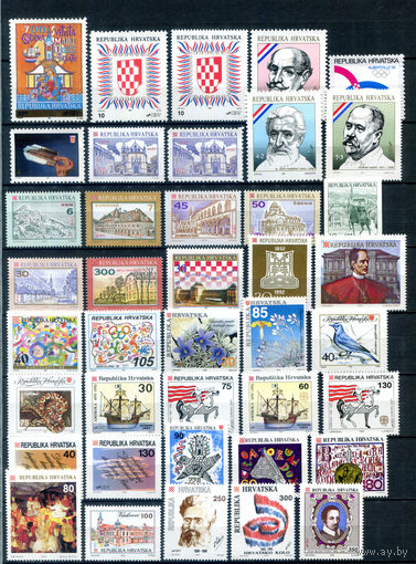 Хорватия - 1992г. - Полный годовой набор, есть разновидности - 40 марок - MNH. #2-Bc-48-E-1