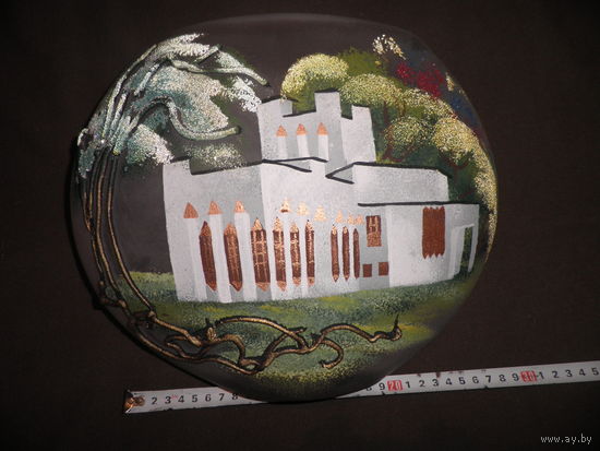 Ваза стеклянная,авторская работа,живопись,5 лет Молодеченскому ДК.С рубля.