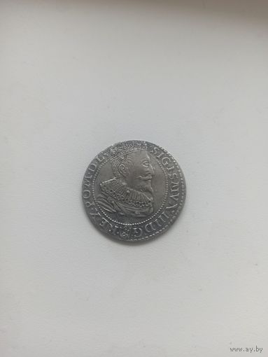 6 грошей Сигизмунд 3 Мальборк 1596 с рубля без МЦ
