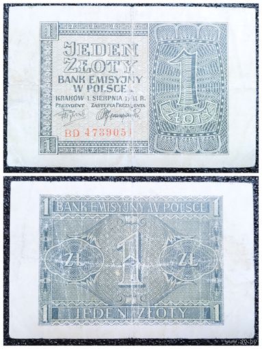 1 злотый Польша 1941 г.