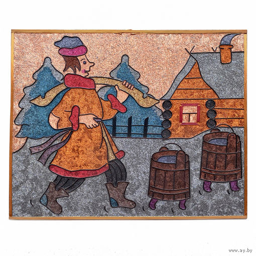 Художественное панно из рублёной проволоки СССР 1981 г.