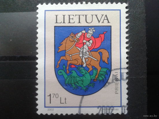 Литва 2002 Герб г. Пренай Михель-1,5 евро гаш концевая