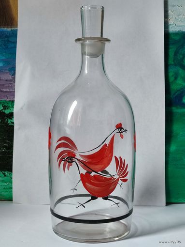 Графин СССР, ручная роспись.