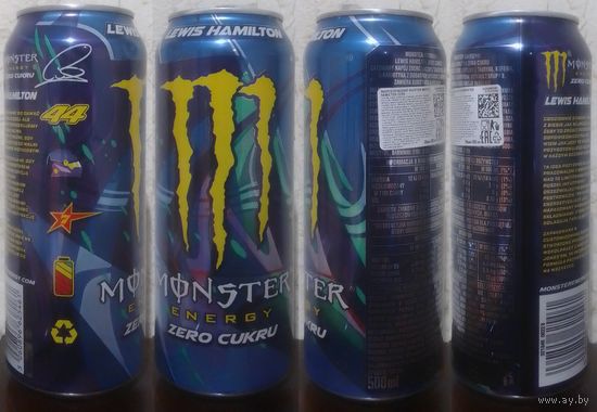 Банка от энергетика MONSTER легенда Lewis Hamilton 2024.02.22 500ml MФNSTER Ирландия-РП (язычок серебристый (Bec113