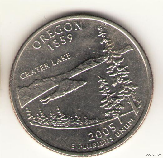 25 центов 2005 г. Орегон. "D"