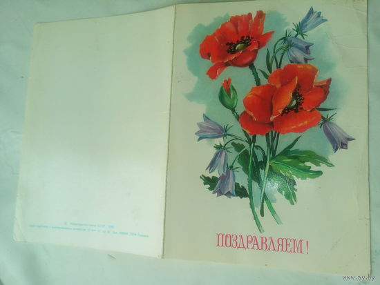 Открытка Поздравляю 1982 г  СССР