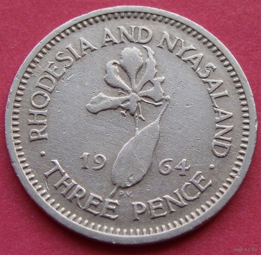 Родезия и Ньясаленд.  3 пенса 1964 год KM#3  "Глориоза"