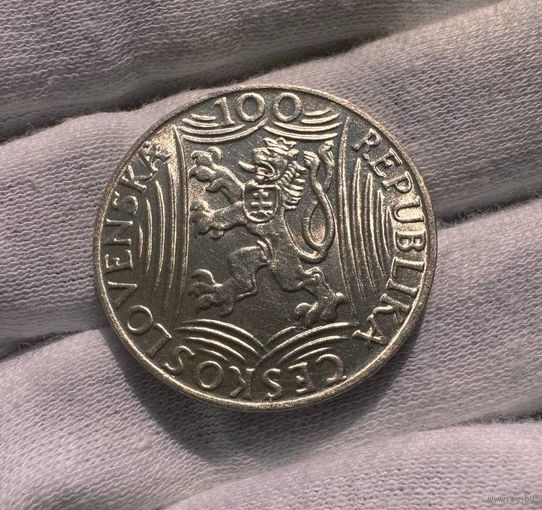 100 крон 1949 год 70 лет со дня рождения Иосифа Сталина. Отличное коллекционное состояние!