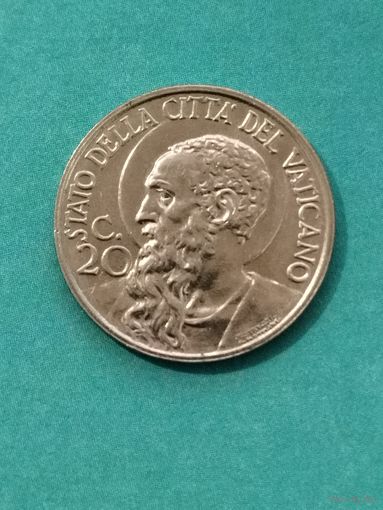 Ватикан 20 чентезимо 1933 г.