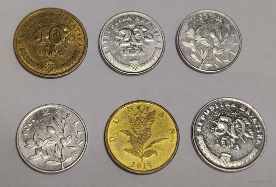 Лот монет Хорватии. 6 штук