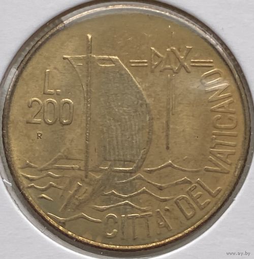 Ватикан 200 лир 1984 г. В холдере
