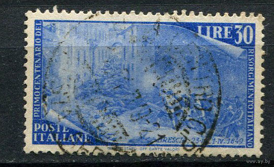 Италия - 1948 - Оборона Брешиа 30L - [Mi.757] - 1 марка. Гашеная.  (Лот 70AR)