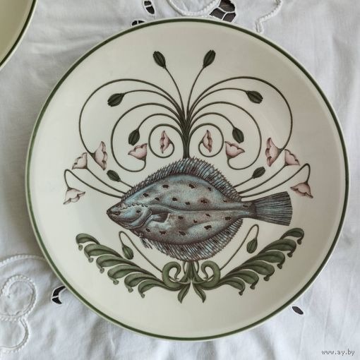 Большая тарелка блюдо Villeroy & Boch с рыбным рисунком, Люксембург