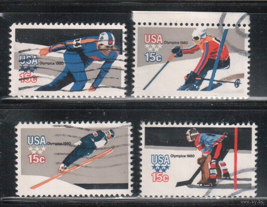 США-1980, (Мих.1411-1414) , гаш.  , Спорт, ОИ-1980, (полная серия)