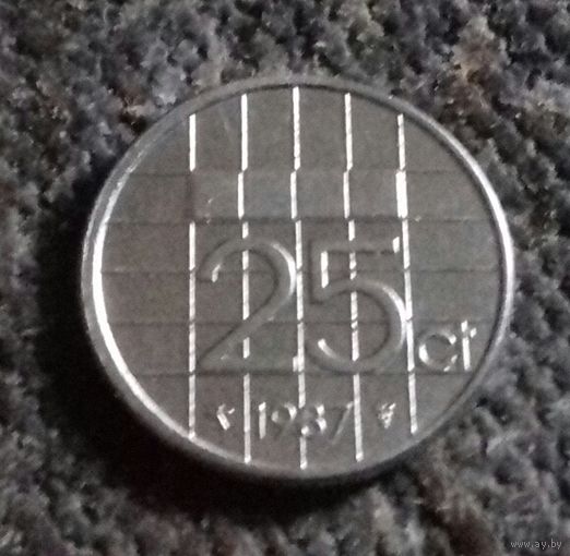 25 центов, Нидерланды 1987 г.