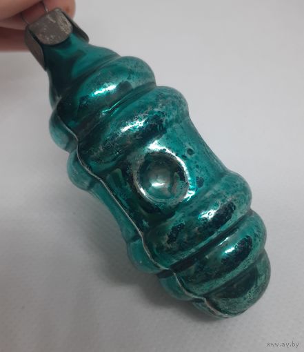 Ёлочная игрушка Японский Фонарик, стекло. СССР
