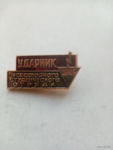 ЗНАК УДАРНИК ВСЕСОЮЗНОГО СТУДЕНЧЕСКОГО ОТРЯДА 1989