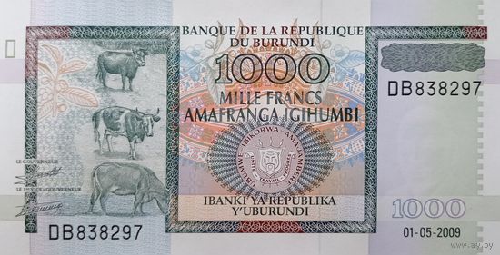 Werty71 Бурунди 1000 франков 2009 UNC банкнота