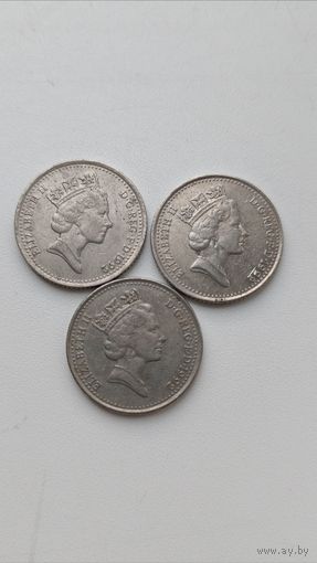 Великобритания. 10 пенсов 1992 года.