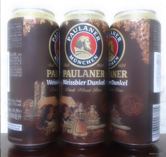 Банка от пива PAULANER MUNCHN Weissbier Dunkel Dark Wheat Beer 500ml (ОБМЕН/ПРОДАЖА/ТОРГ) 1лот=1шт