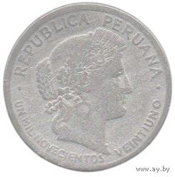 ПЕРУАНСКАЯ РЕСПУБЛИКА. 10 СЕНТАВО 1921