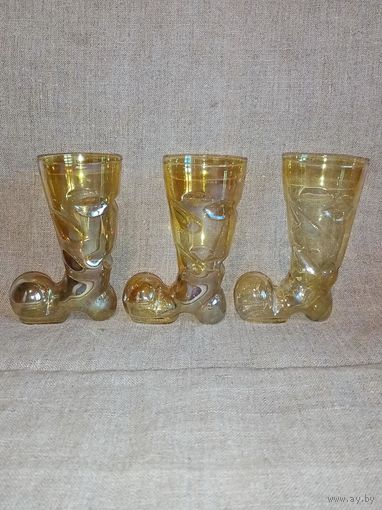 Рюмки СССР Сапожок тонкое дутое стекло 100 мл