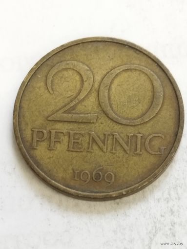 ГДР 20 пфенинг 1969