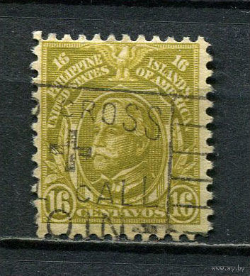 Американские колонии - Филиппины - 1917/1931 - Адмирал Вильям Томас Сампсон 16С - [Mi.281Ab] - 1 марка. Гашеная.  (Лот 10Js)-T25P1