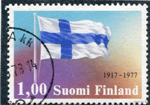 Финляндия. 60 лет независимомти. Флаг