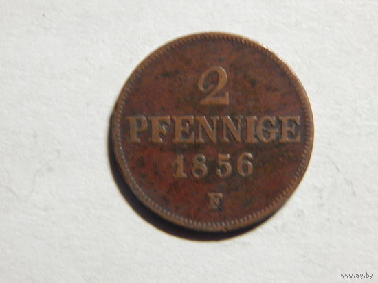 Саксония 2 пфеннига 1856г
