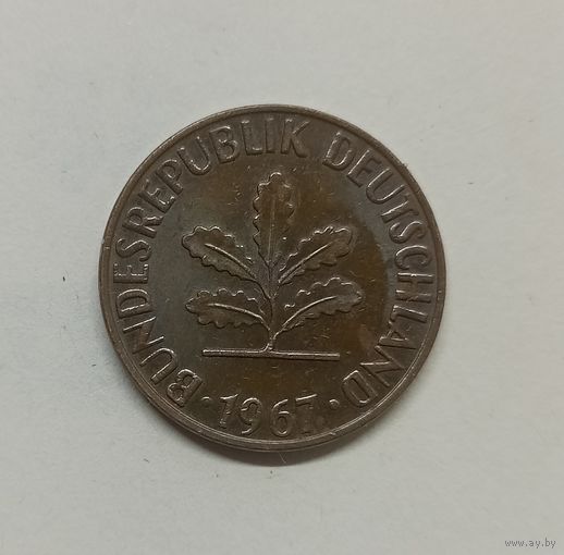 Германия 2 пфеннига, 1967 год D