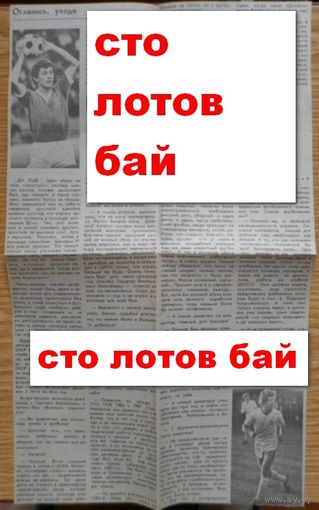 Футбол  "Динамо" Минск Боровский вырезка из газеты