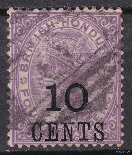 54.BrKCI. Великобритания. Колонии. Британский Гондурас. Стандарт. Виктория. Надпечатка нового номинала. 1888 г. 10C. Mi.#23.