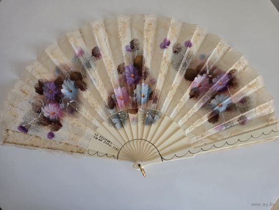 Испанский Винтажный Веер с Ручной Росписью (1985 год)