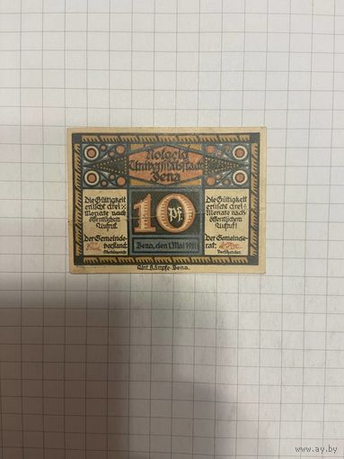 10 пфенингов (нотгельды) г. Германия.-1412