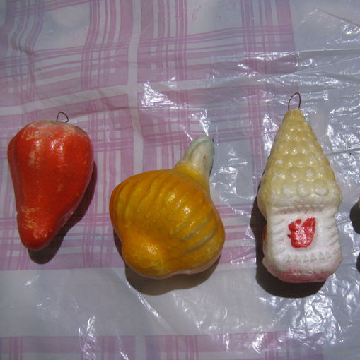 Лот ёлочных игрушек СССР пенопласт