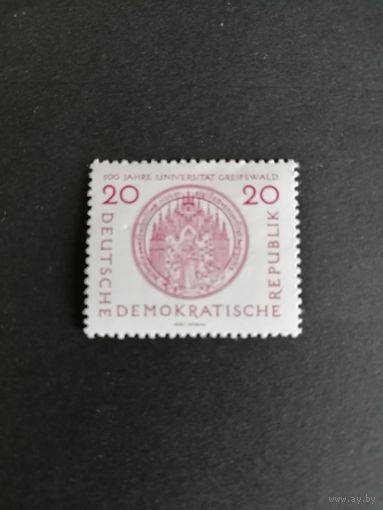 ГДР 1956 Марка "500 лет университету в Грайфсвальде" (чистая**) Mi.543 каталог 0.80 евро