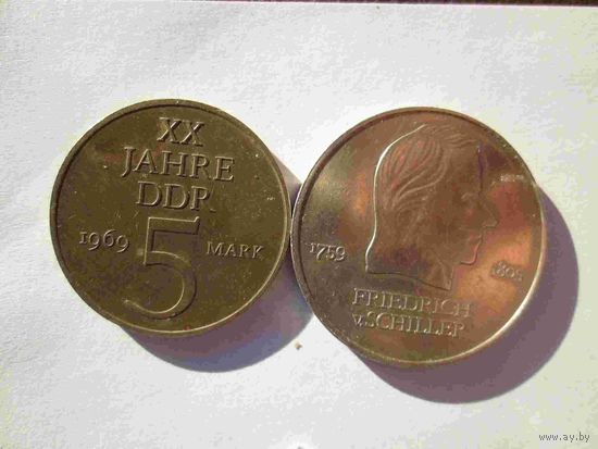 2 юбилейные монеты ФРГ