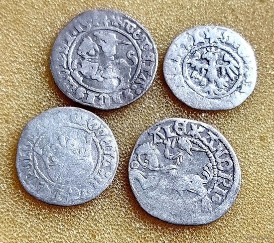4 ПОЛУГРОША ПОЛЬСКОГО КОРОЛЕВСТВА: АЛЕКСАНДР I ЯГЕЛЛОНЧИК (1501-1506), СИГИЗМУНД I СТАРЫЙ (1506-1548), ЯН I ОЛЬБРАХТ (1492-1501)