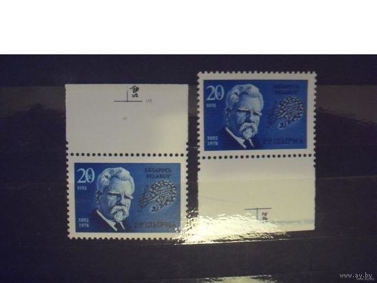 Беларусь Ширма композитор 2 марки с контрольными знаками на полях
