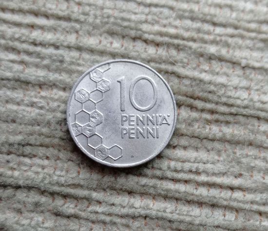 Werty71 Финляндия 10 пенни 1990 Соты Пчела