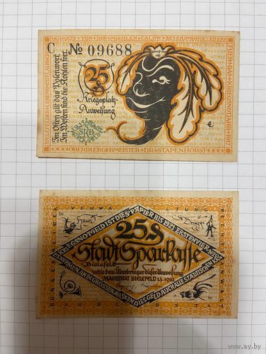 Нотгельд 25 пфеннигов Германия Шверинг-0301
