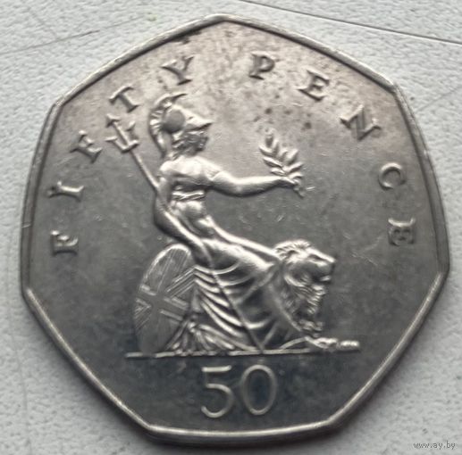 Великобритания 50 пенсов 2001 г.