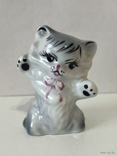 Фарфоровая статуэтка "Кот ", "Кошка", "Котёнок".   ДФЗ.  АУКЦИОН не с рубля без МПЦ.