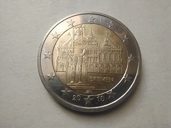 2 ЕВРО, ГЕРМАНИЯ (Федеральные земли  Германии – Городская ратуша Бремена) 2010(A)